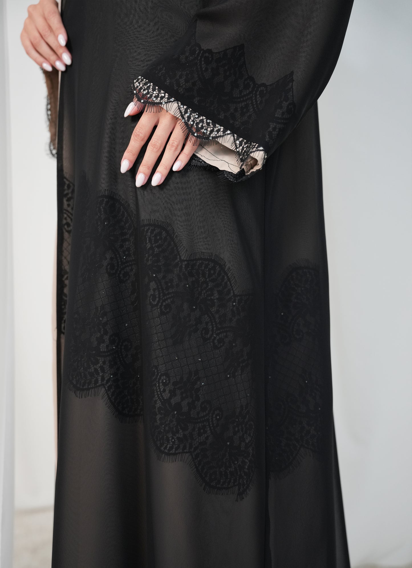 Chiffon fabric, Lace style with beads