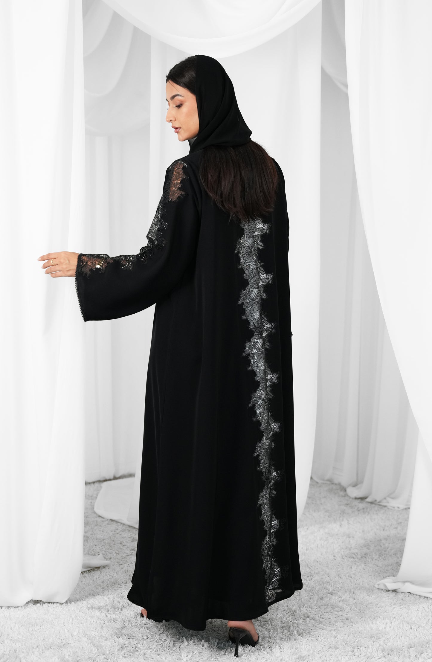 Internet fabric Lace style/ handwork beads
