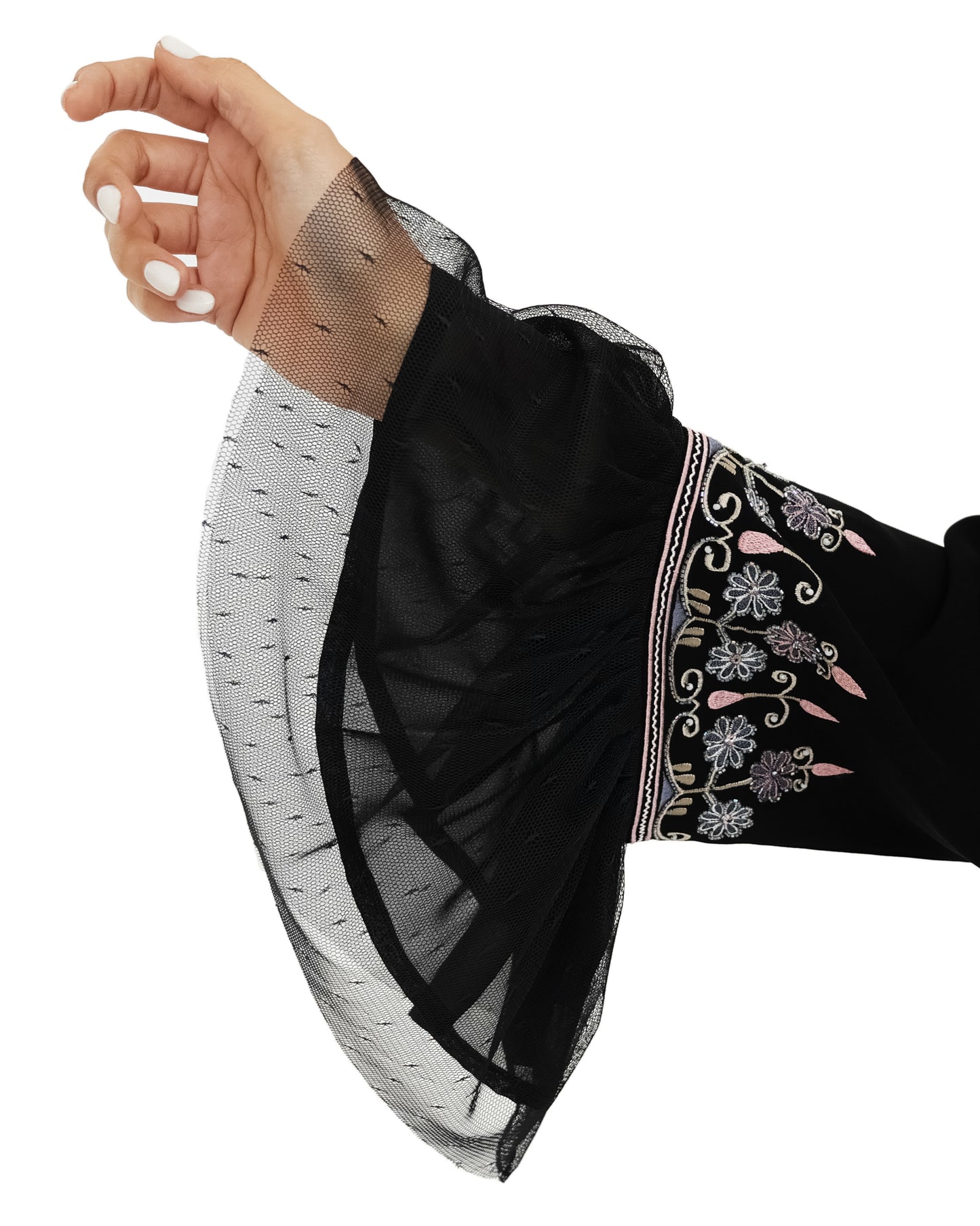 Pink Embroidery Abaya