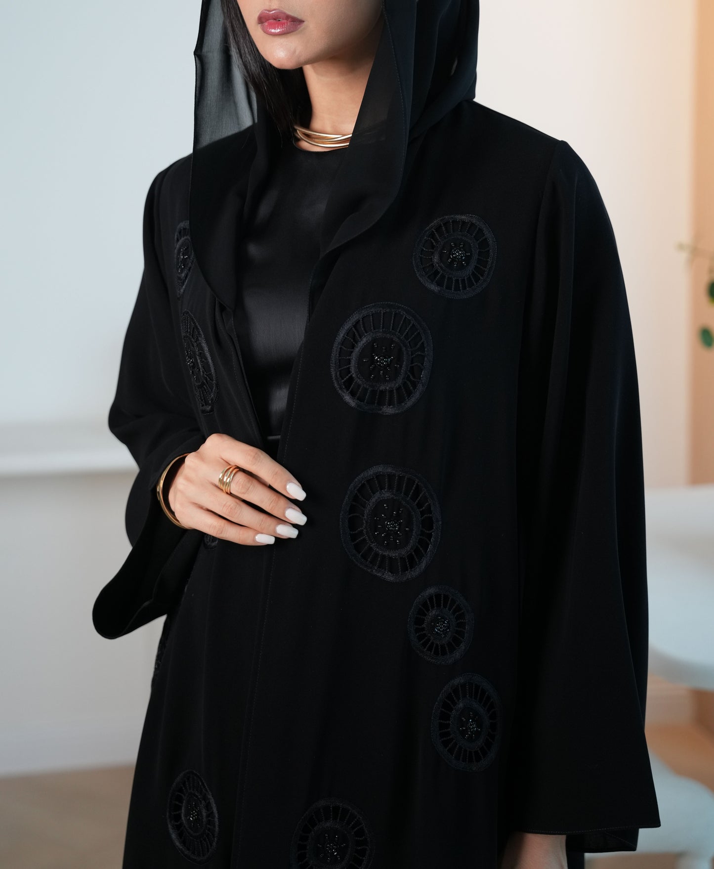 Elegant Safwa Kuwaiti Crepe Abaya
