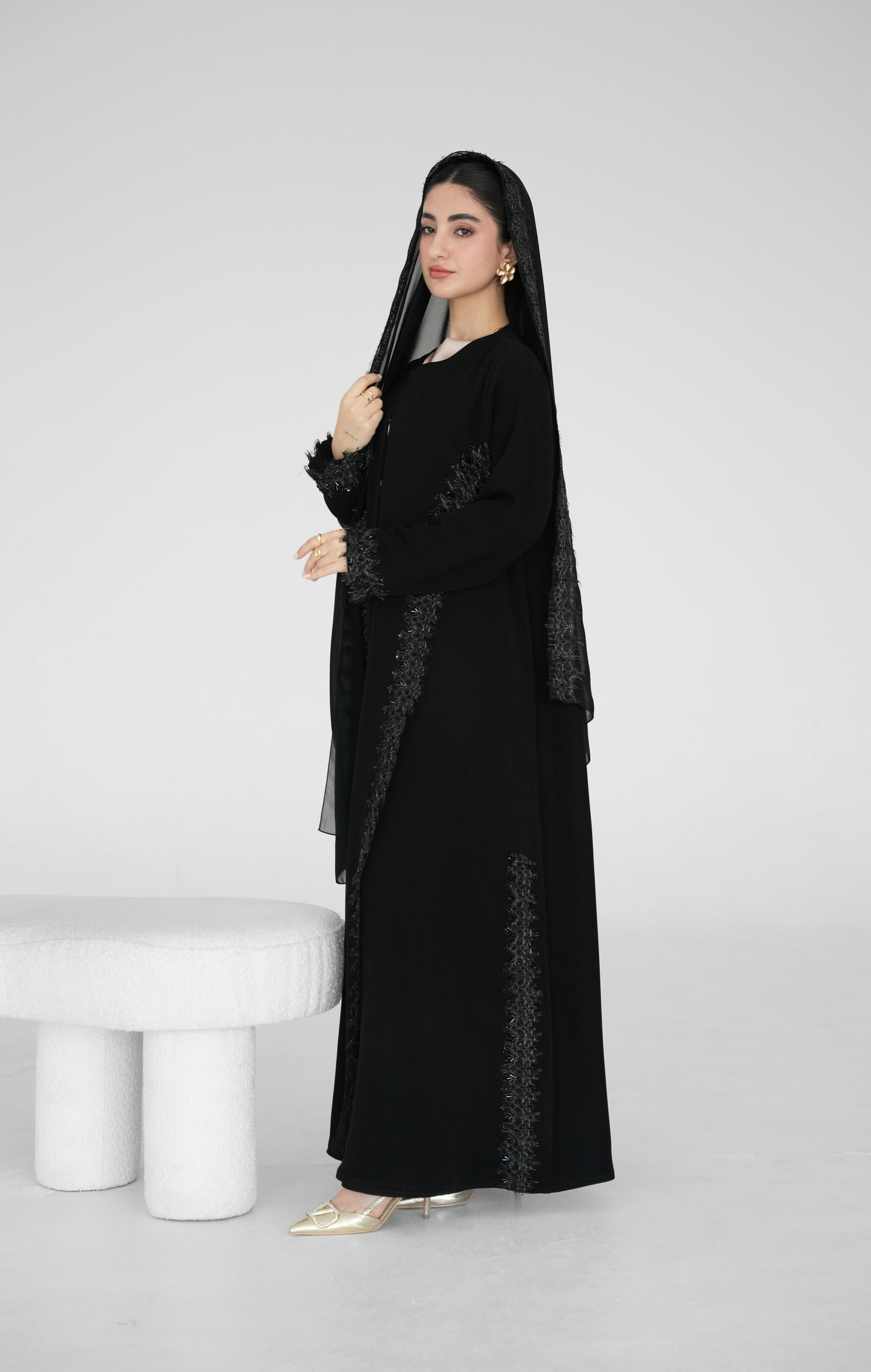 Kuwaiti crepe Abaya
