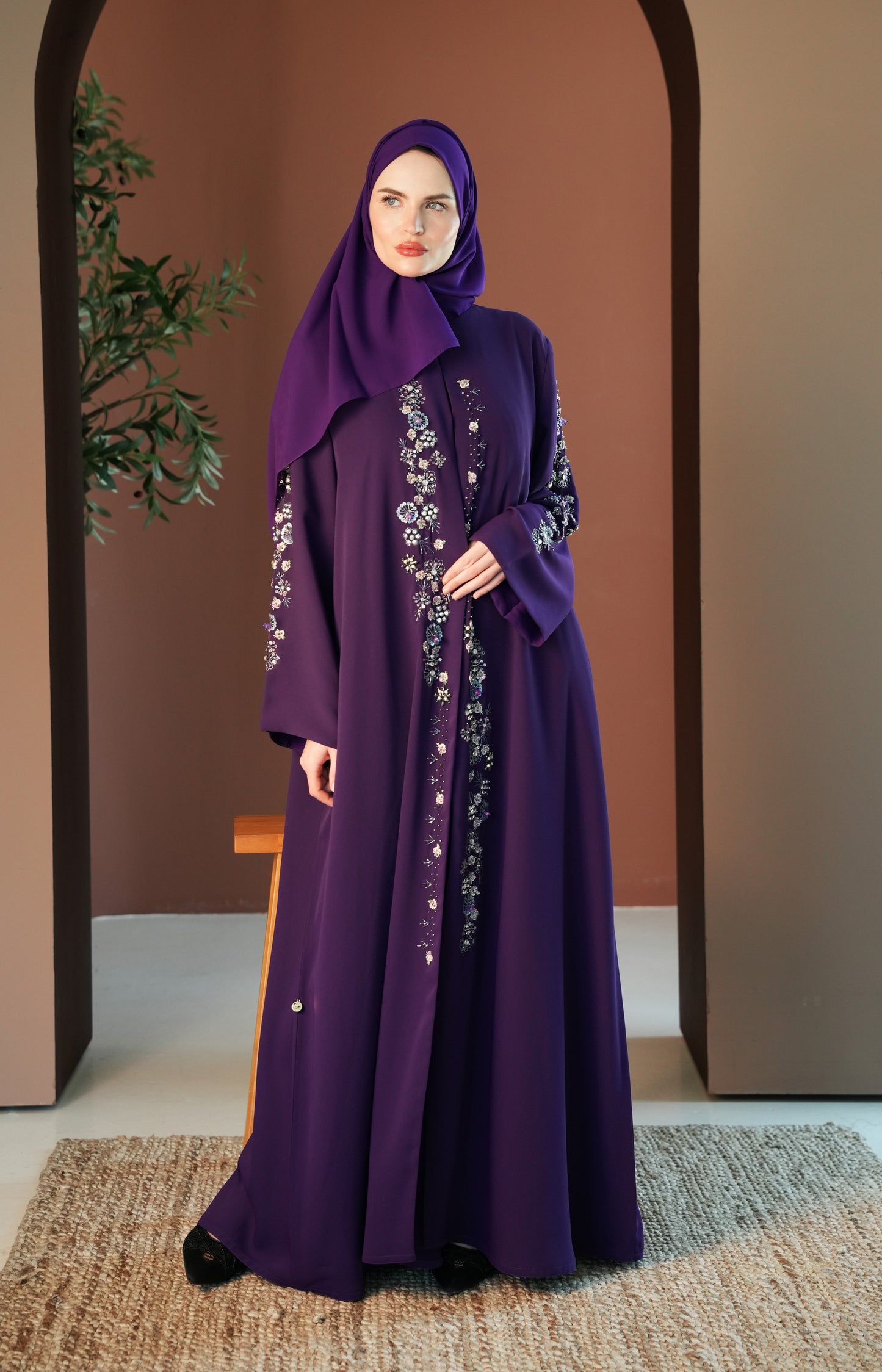 handwork bead embellishments and traditional foolak detailing