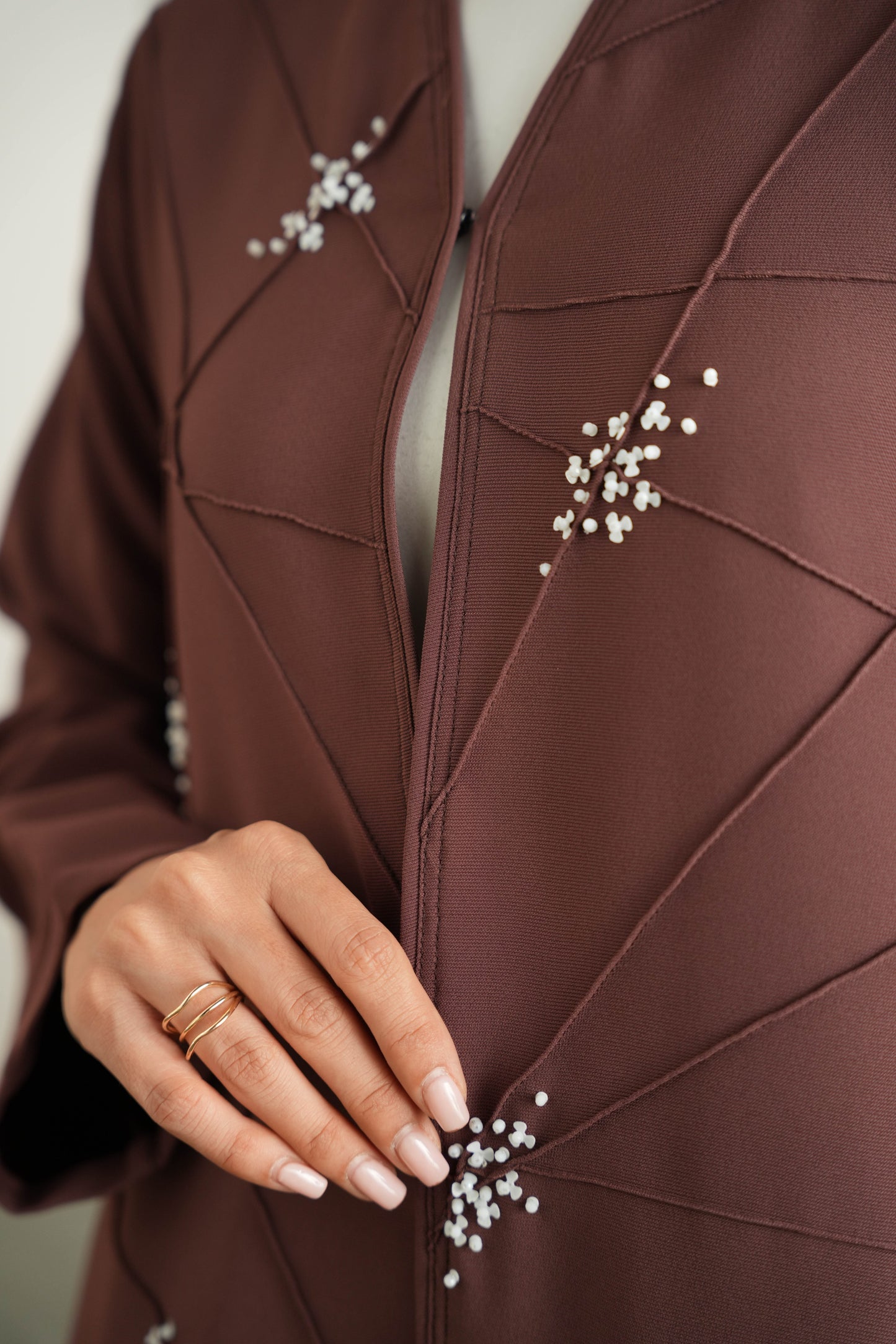 Mocha Brown Italian Crepe Abaya