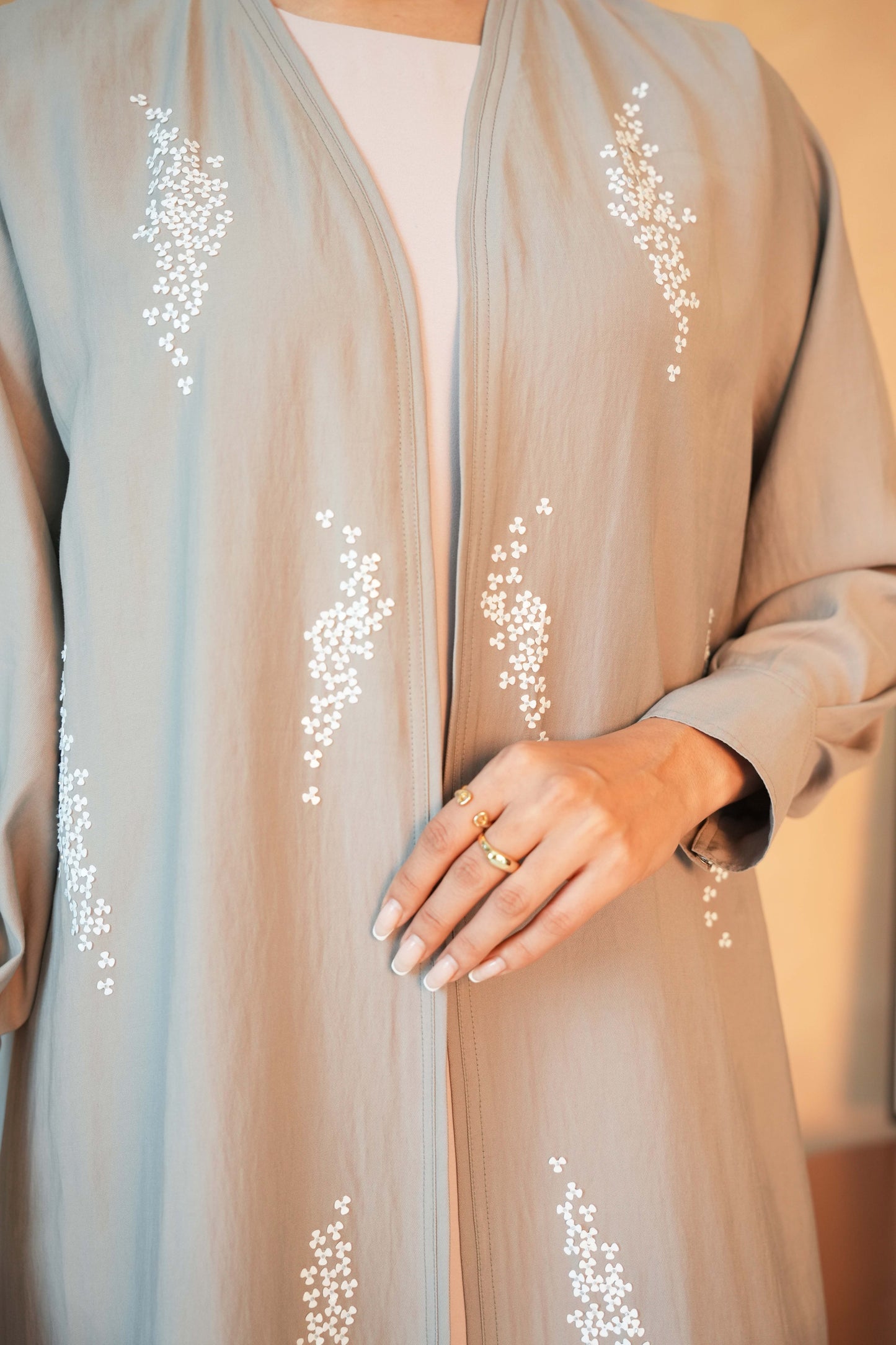 Gimi Crepe ( Linen ) handwork bead embellishments