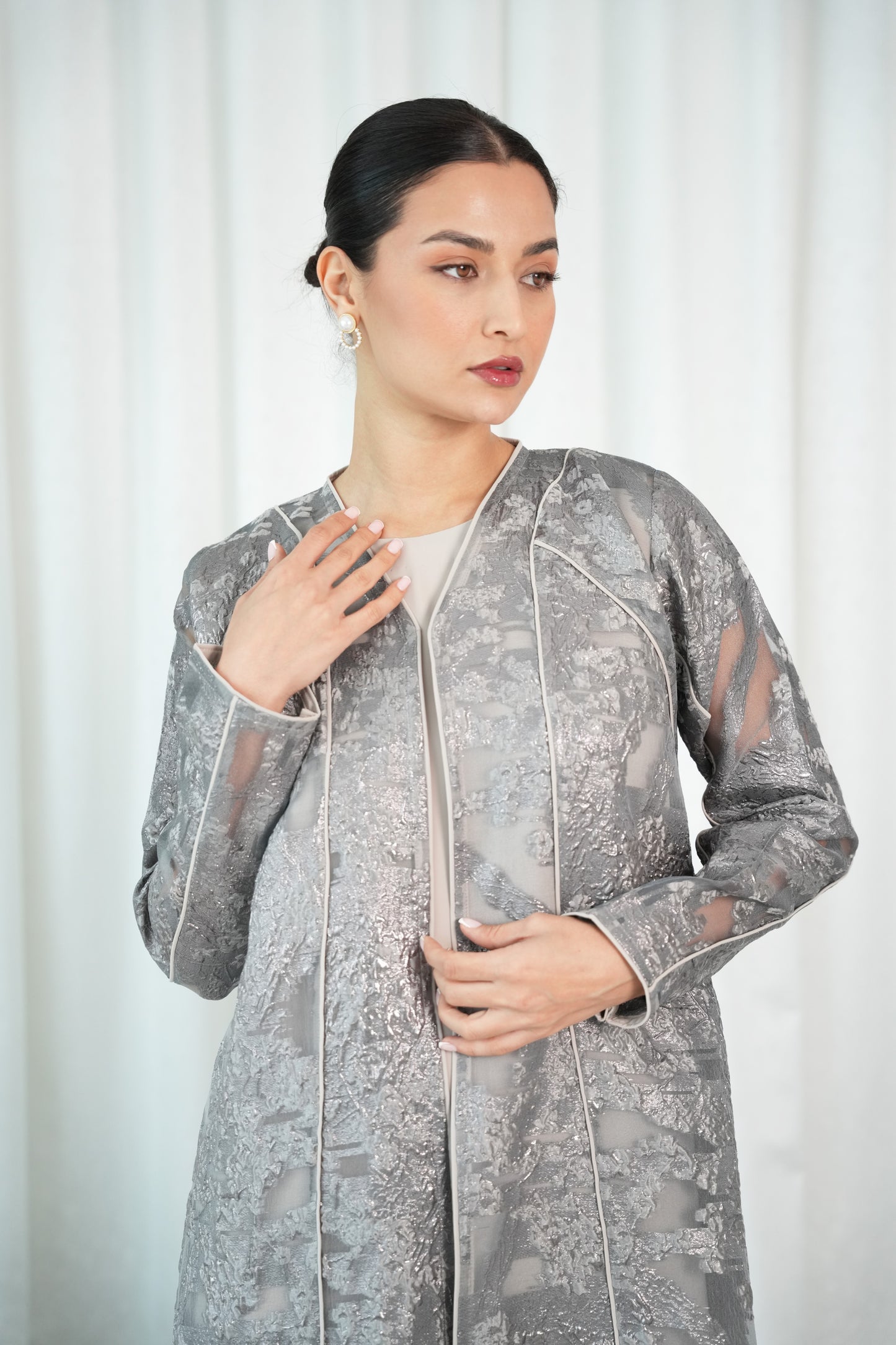 Organza Metallic Abaya