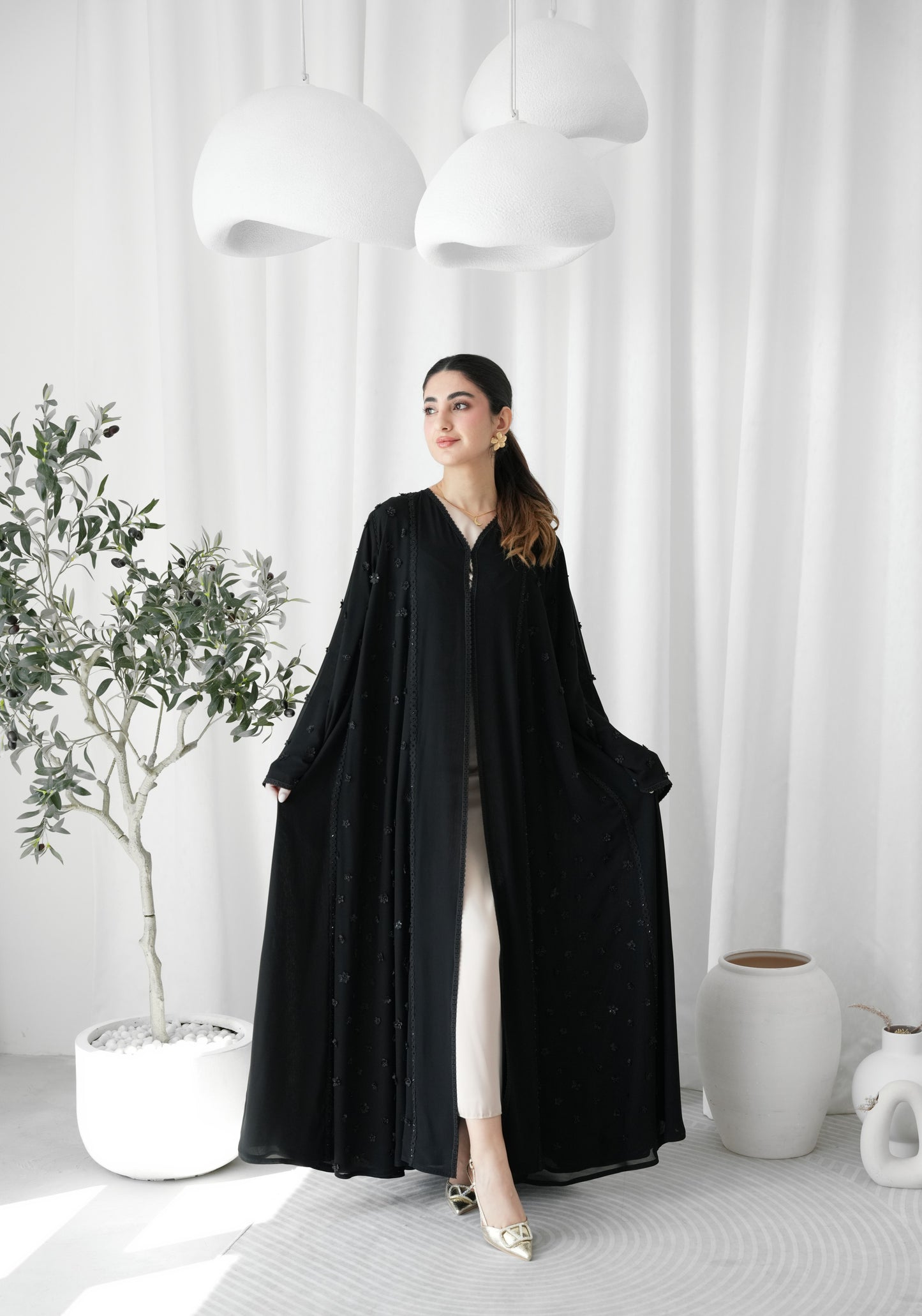 Double shiffon Abaya