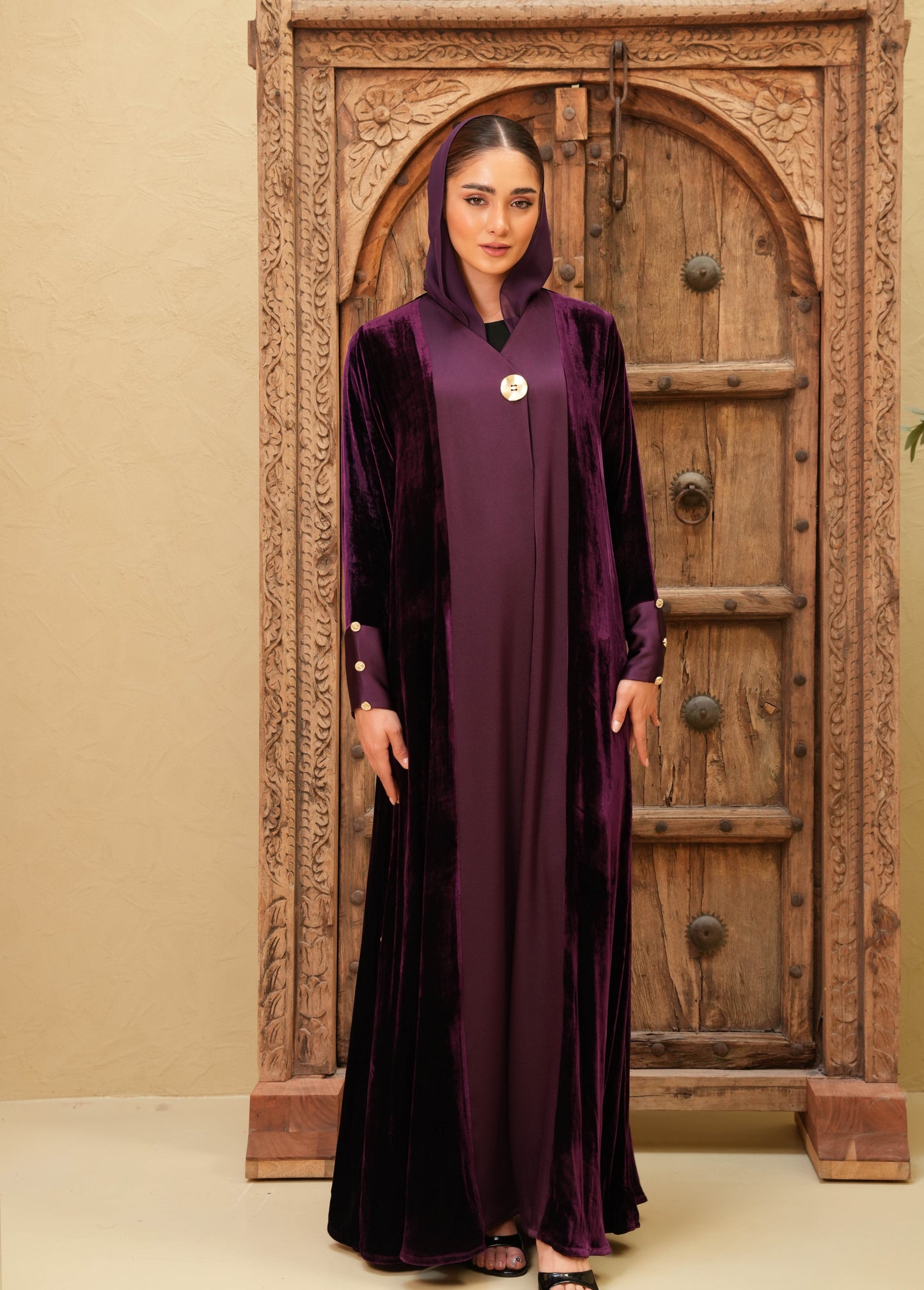 Elegant Velvet silk with Crepe Silk - Colored