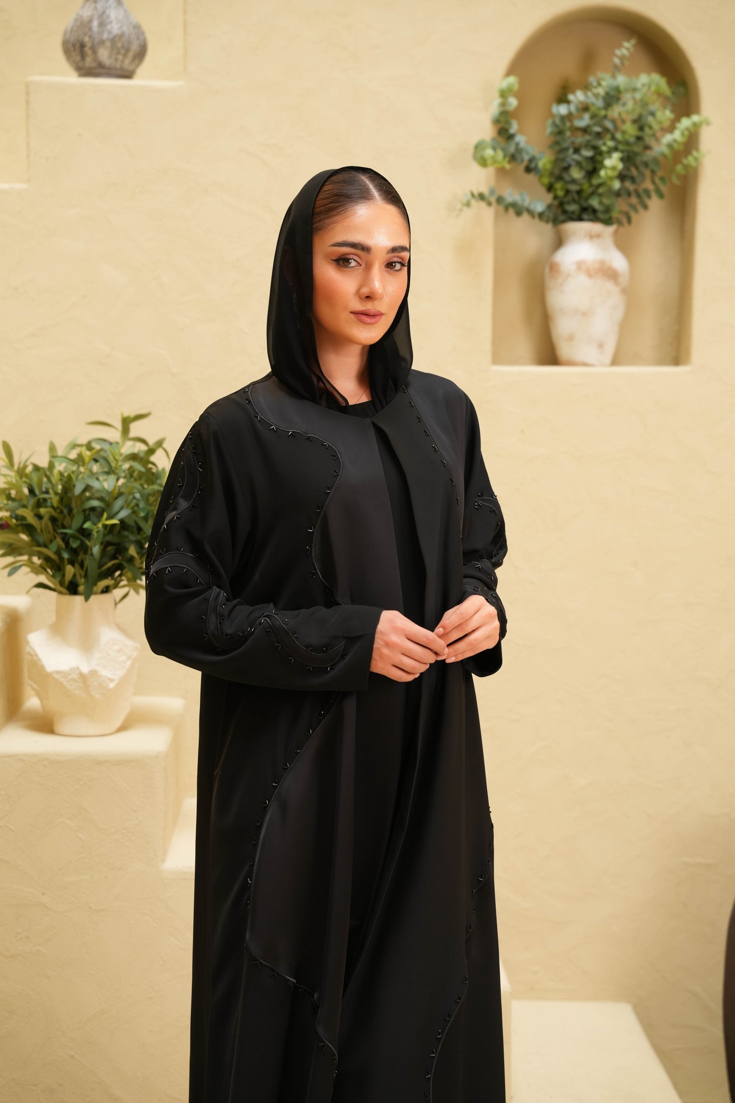 Nada Fabric with Crepe Harir - Black