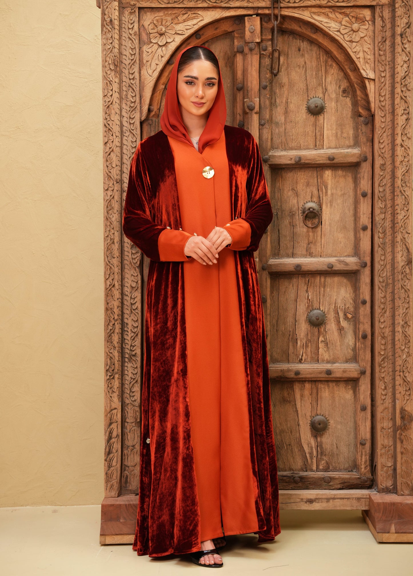 Elegant Velvet silk with Crepe Silk - Colored