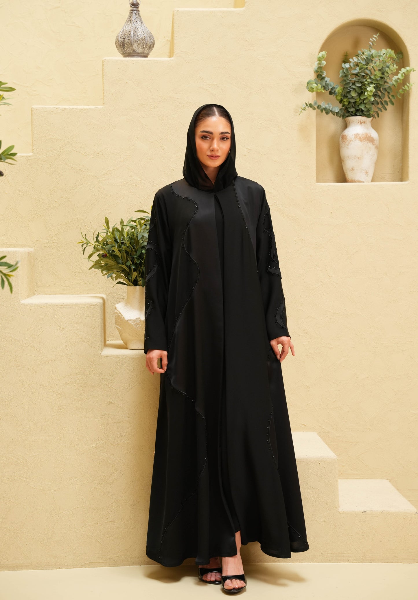 Nada Fabric with Crepe Harir - Black