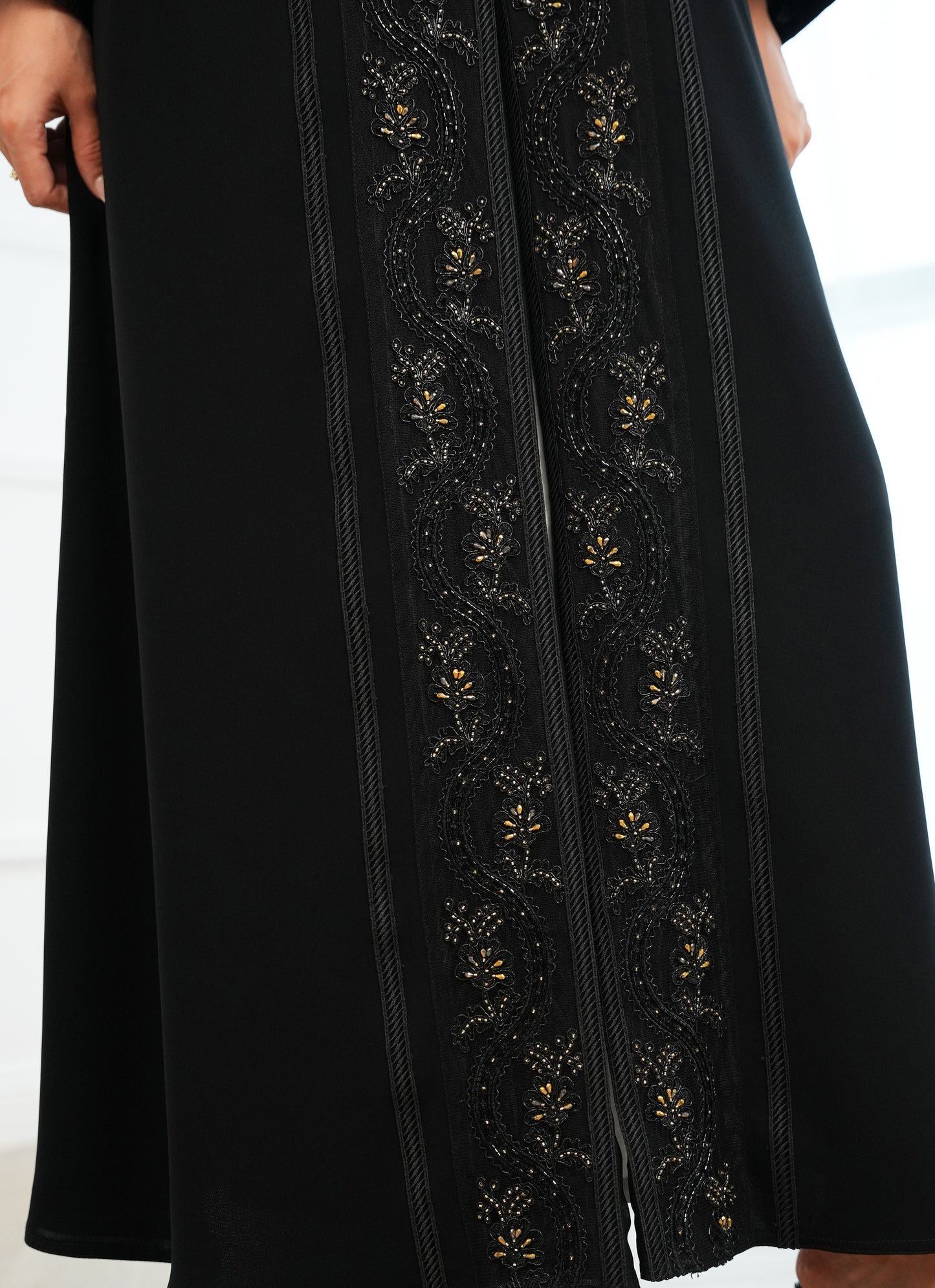 Internet fabric Lace style with beads handwork