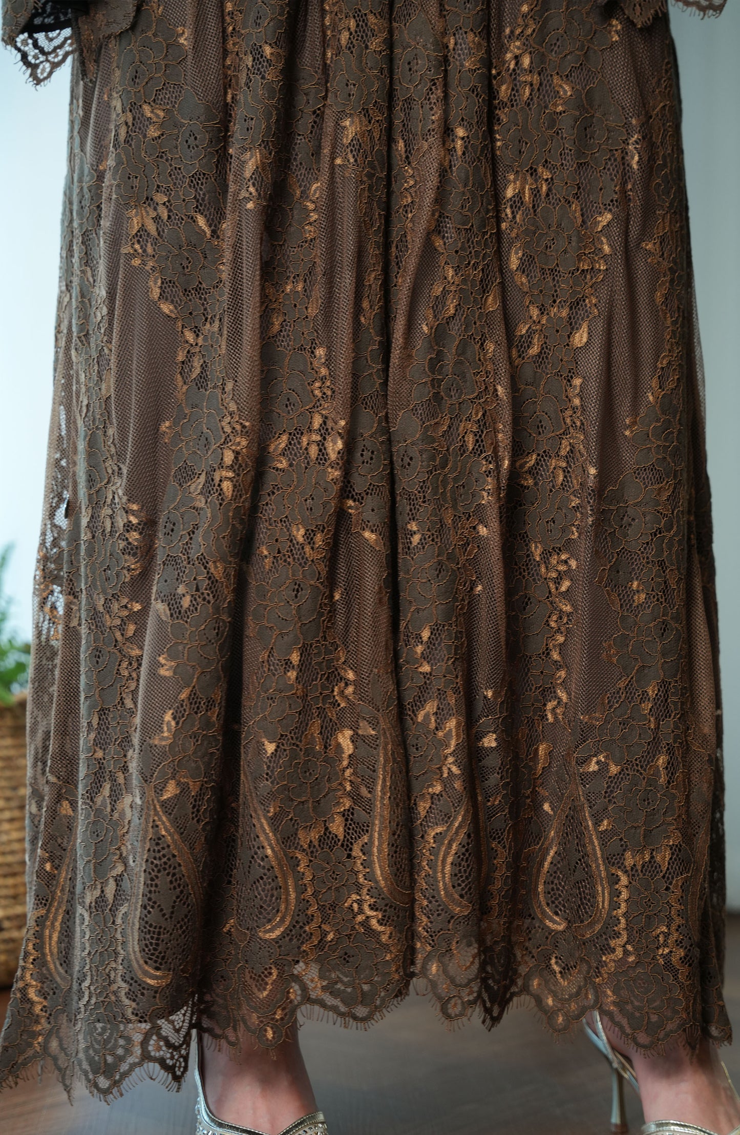 Lace Abaya with chiffon lining