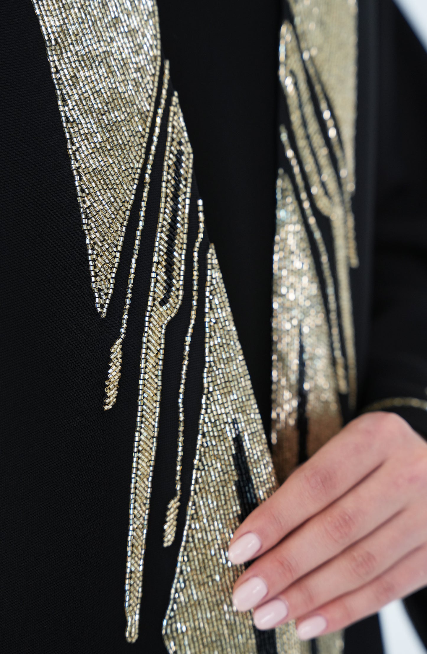 Italian Crepe Abaya with handwork beads