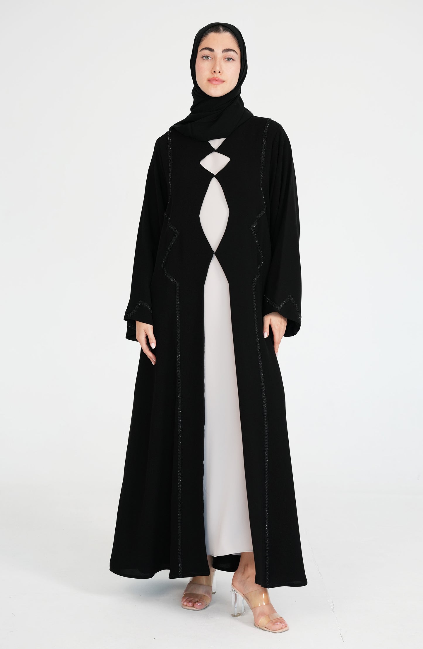 Black Salsa Crepe with handwork Beads