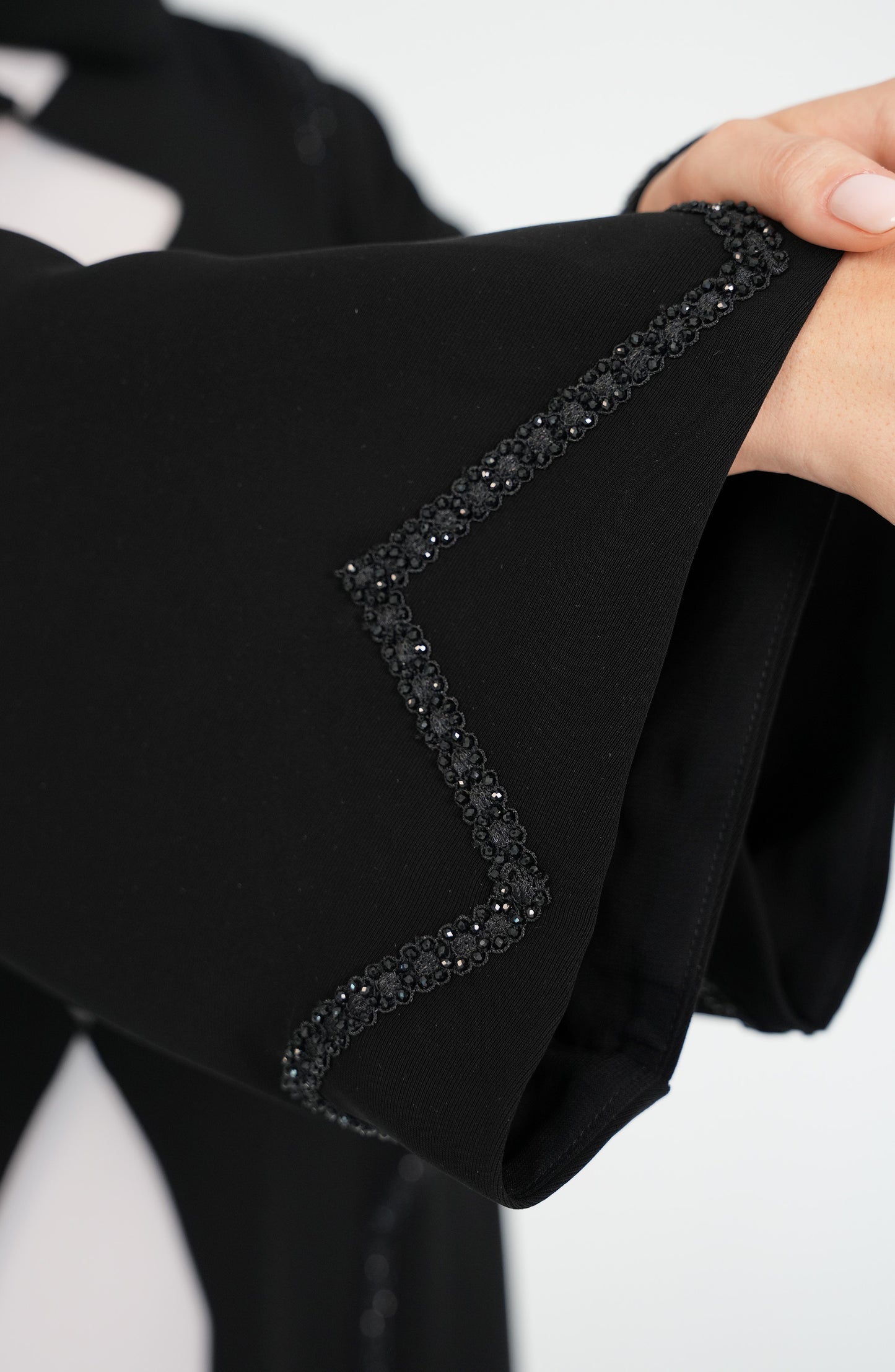 Black Salsa Crepe with handwork Beads