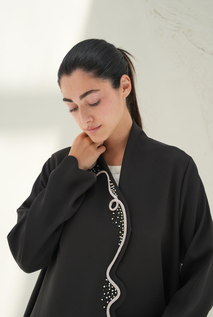 Italian crepe Olive color  Handwork