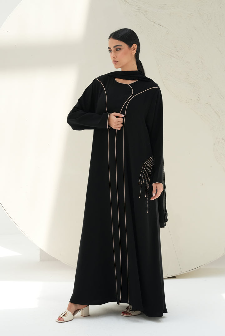 Embroidery abaya and shaila  Victory fabric