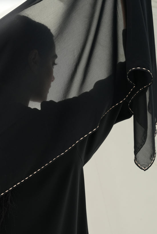 Embroidery abaya and shaila  Victory fabric