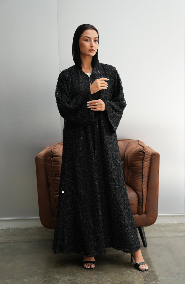 Luxury Sequin Lace with Intricate Beadwork Wedding abaya