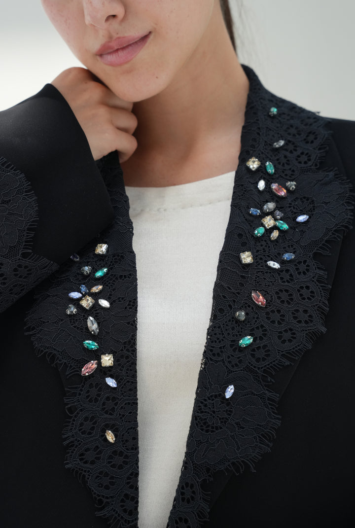 Italian crepe  Dantil and handwork beads