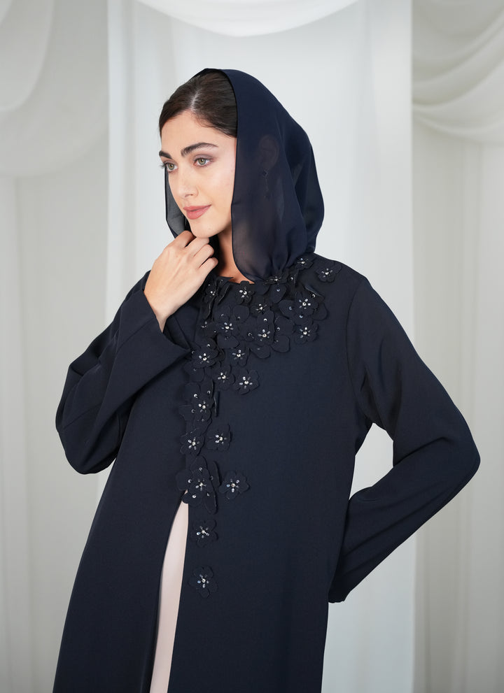 Internet fabric and Laser cutting flowers + beads handwork