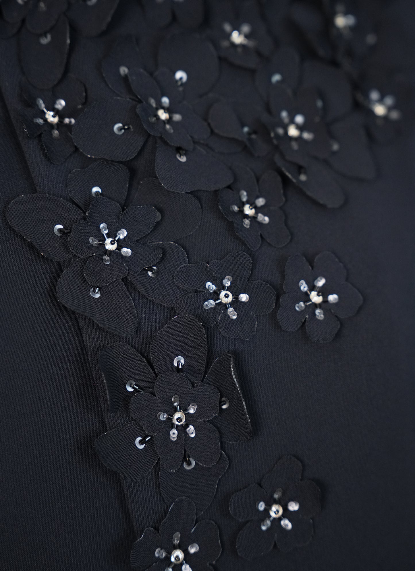 Internet fabric and Laser cutting flowers + beads handwork