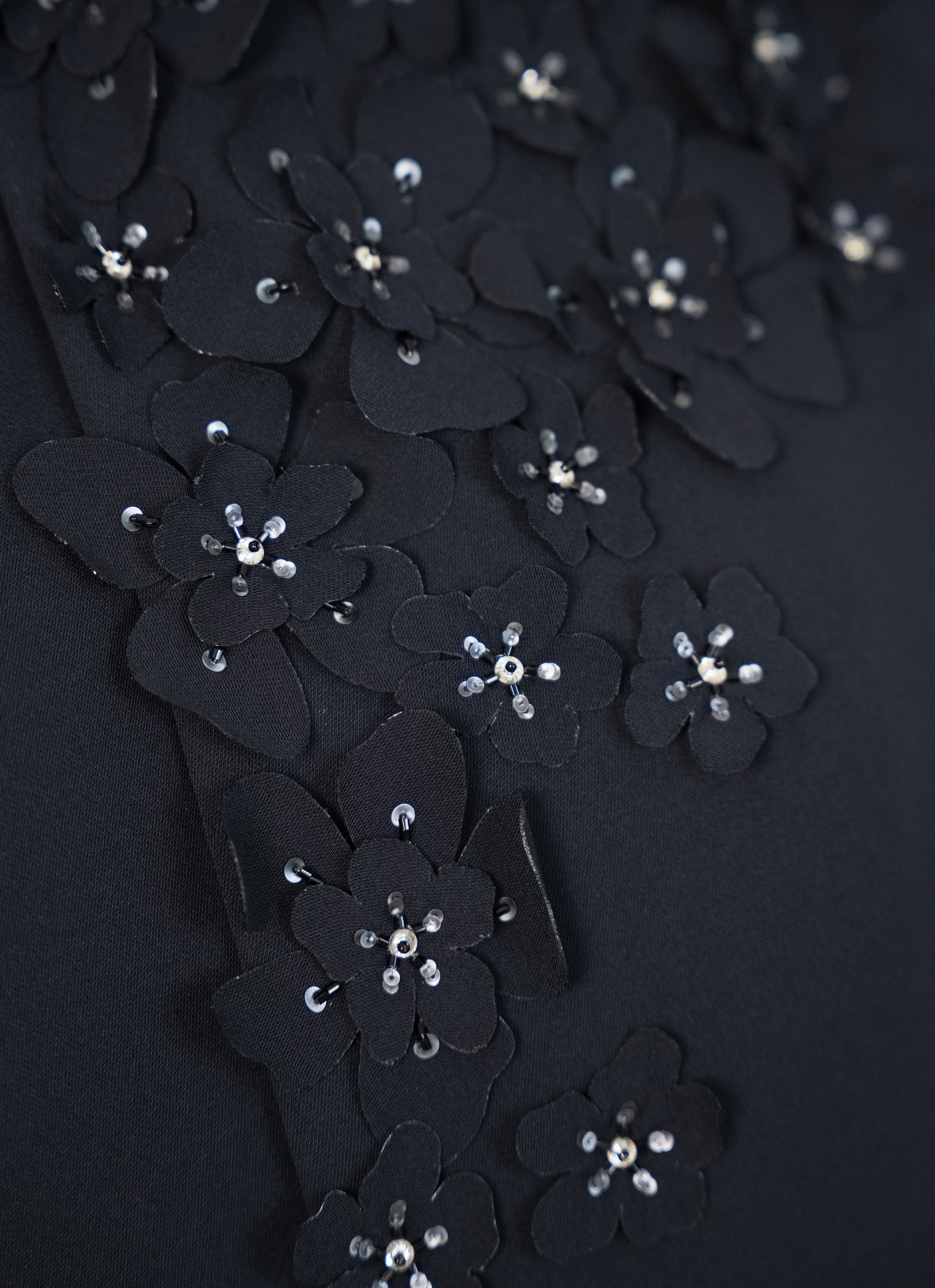 Internet fabric and Laser cutting flowers + beads handwork