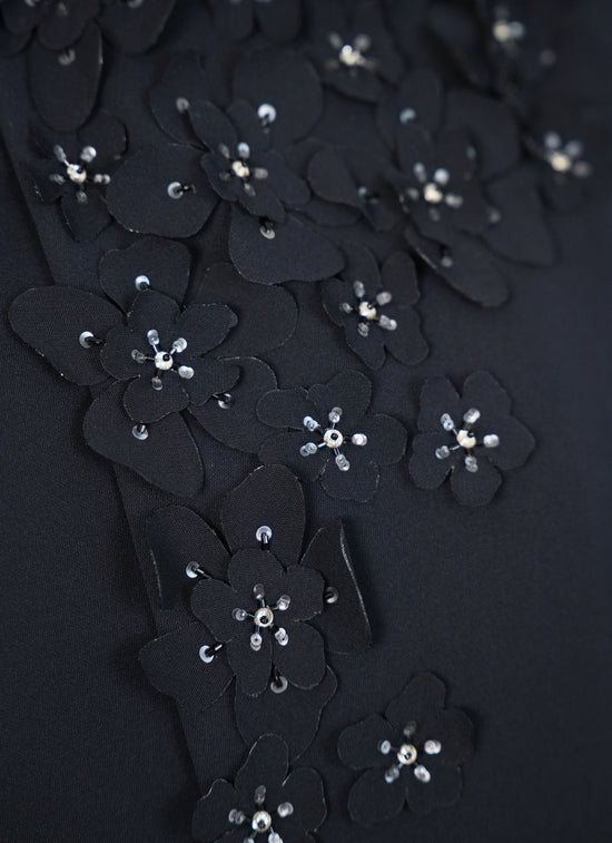 Internet fabric and Laser cutting flowers + beads handwork
