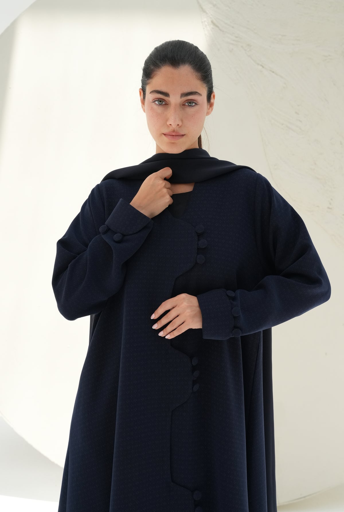 Signature Weave fabric  In navy blue