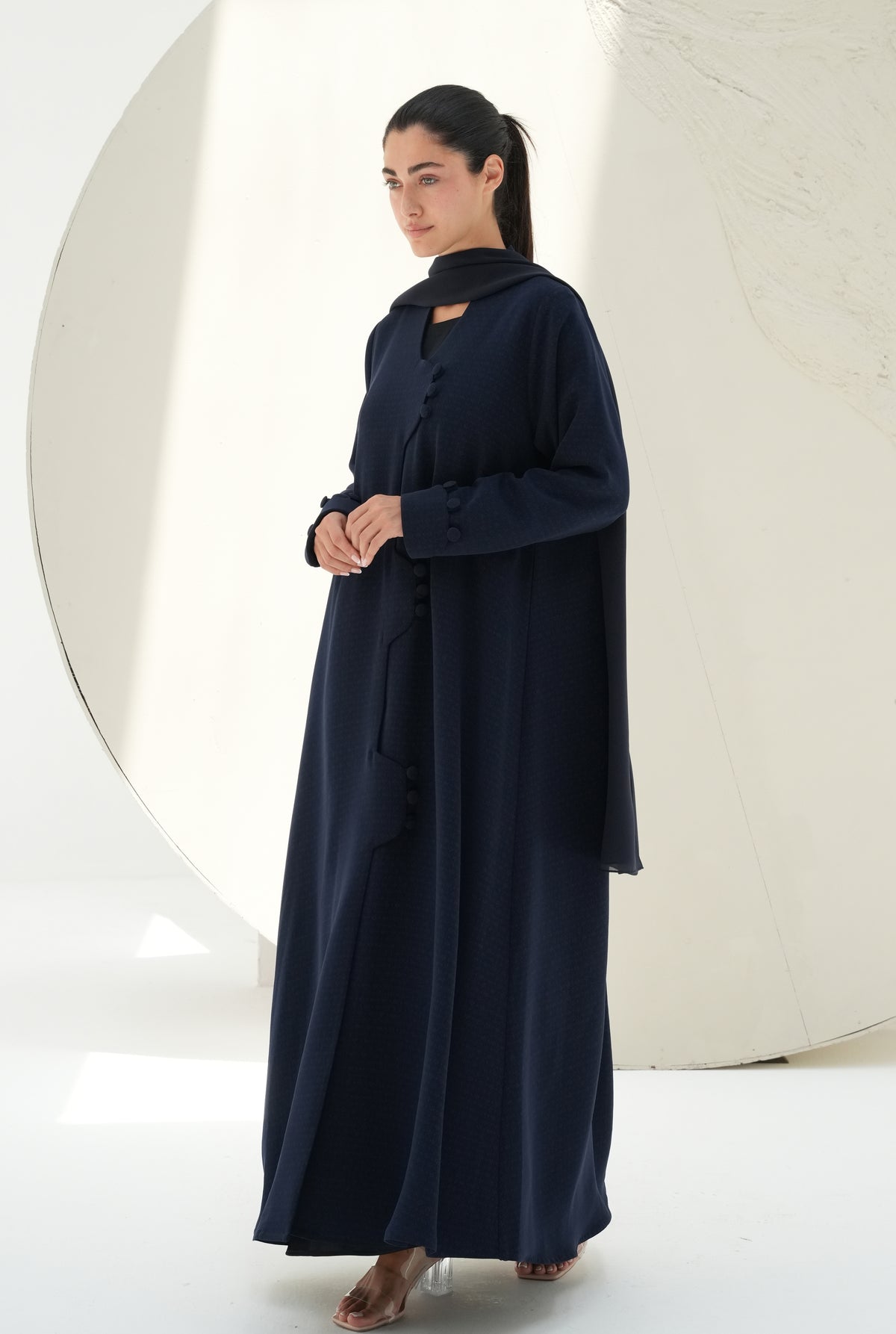 Signature Weave fabric  In navy blue
