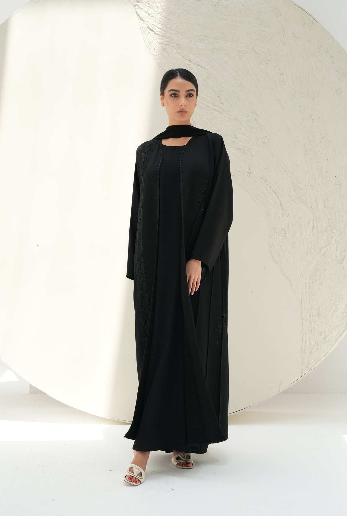 Italian silk crepe Dantil and handwork