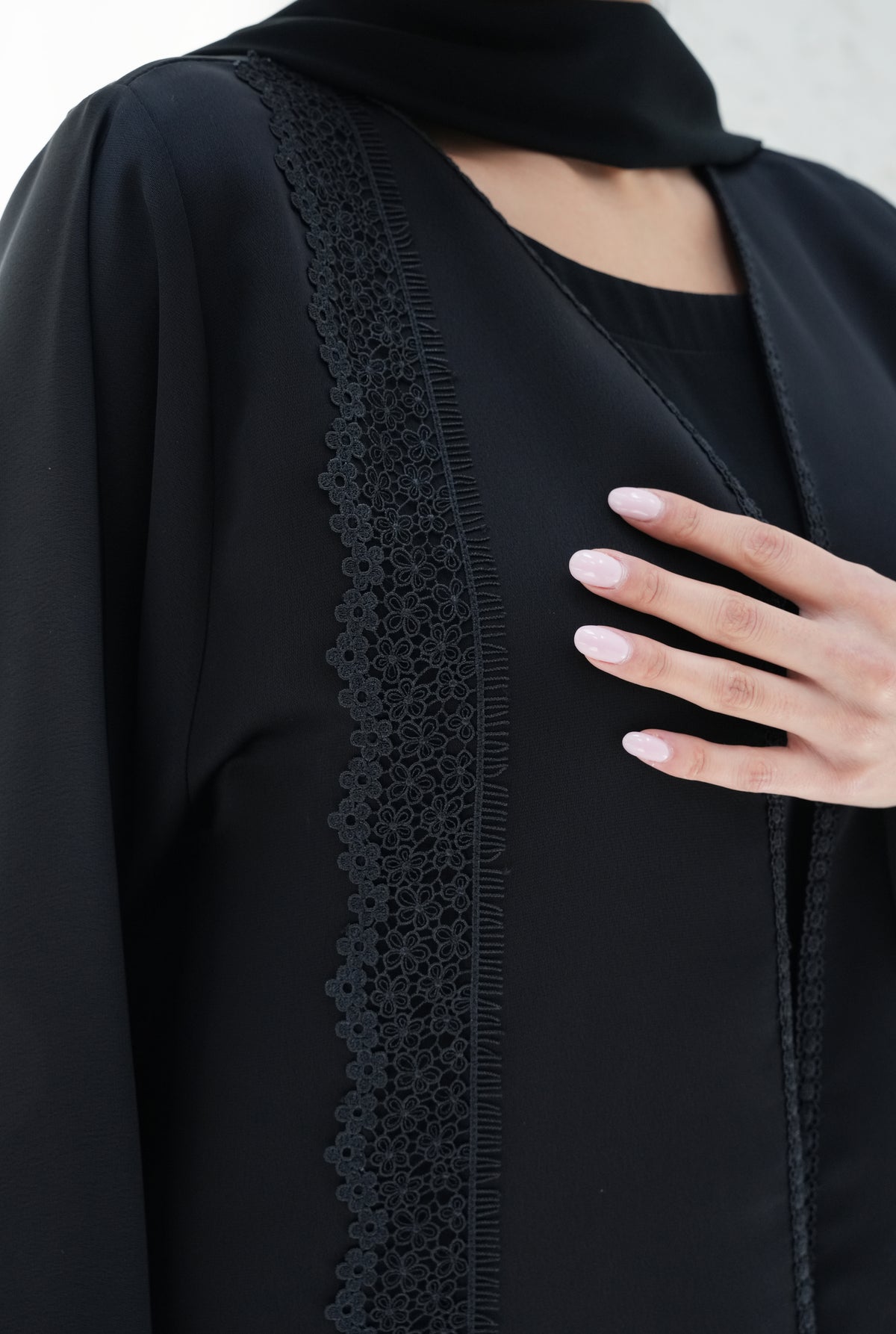 Italian silk crepe Dantil and handwork