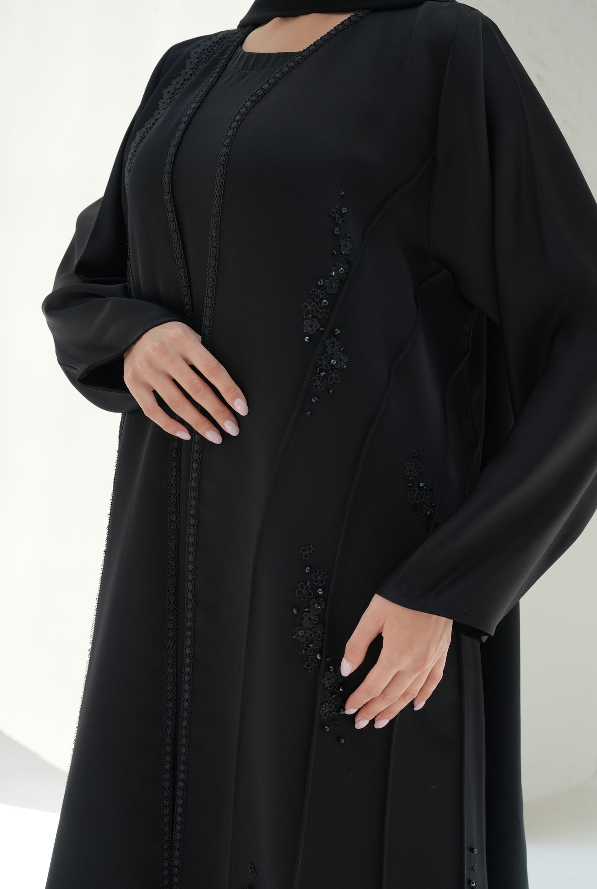Italian silk crepe Dantil and handwork