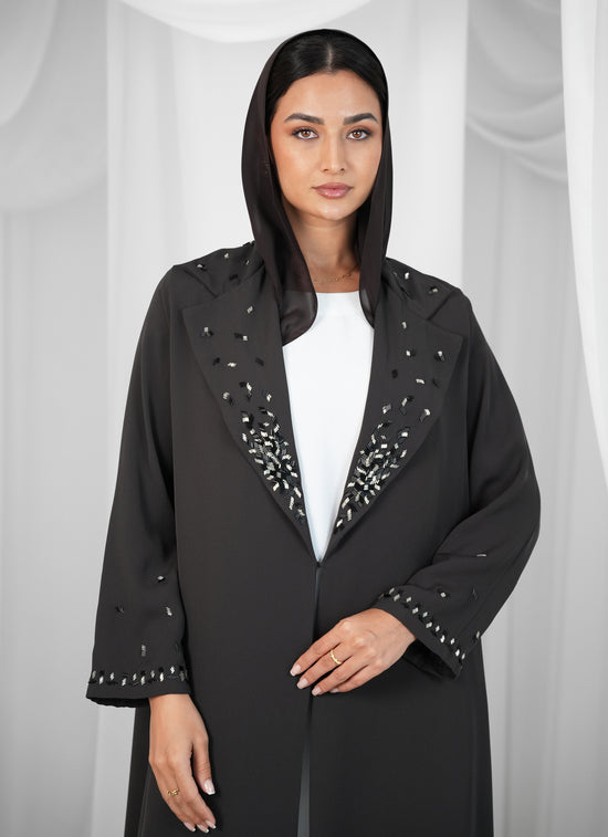 Internet fabric Abaya with Beads handwork