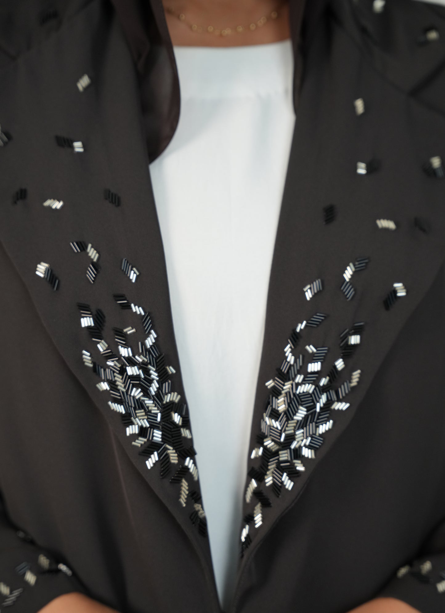 Internet fabric Abaya with Beads handwork