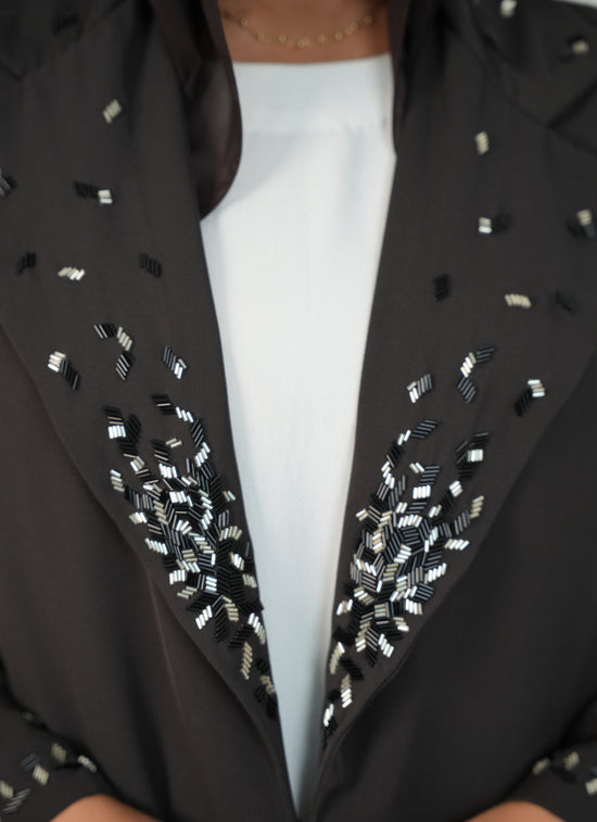 Internet fabric Abaya with Beads handwork