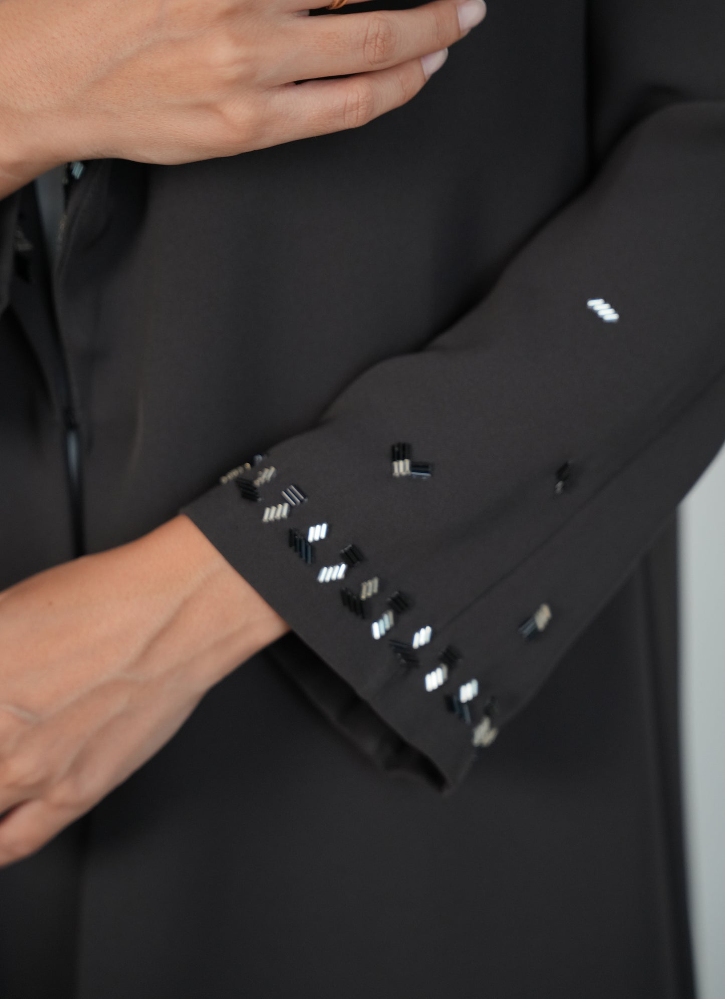 Internet fabric Abaya with Beads handwork