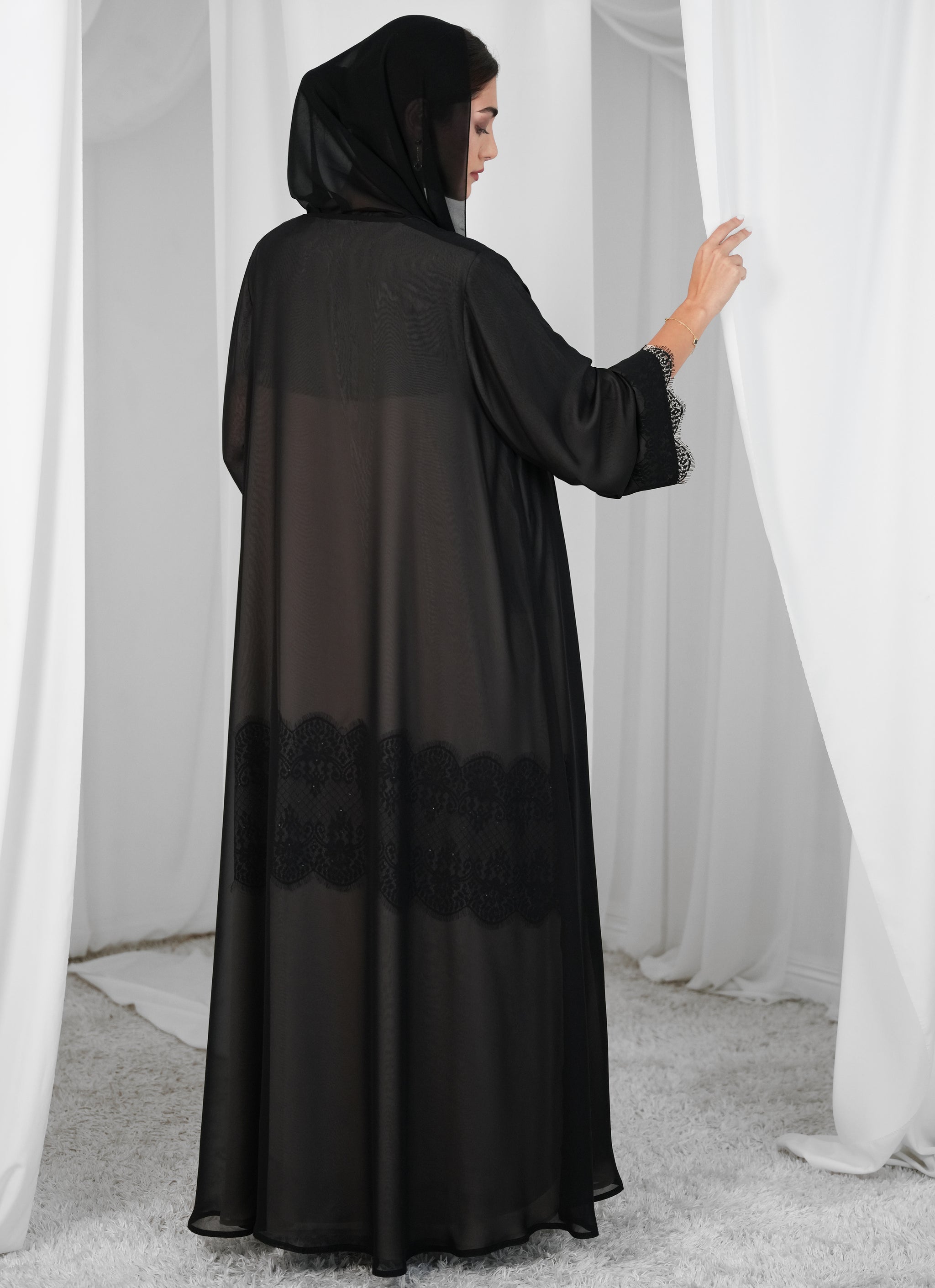 Chiffon fabric, Lace style with beads