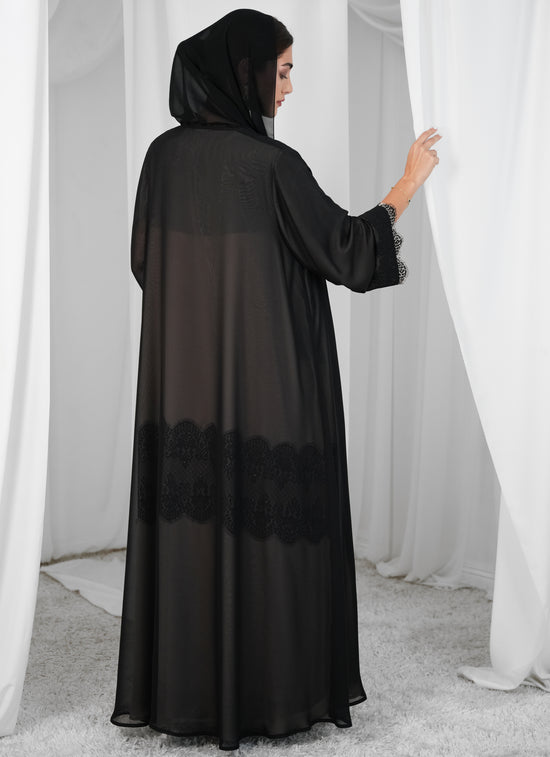 Chiffon fabric, Lace style with beads