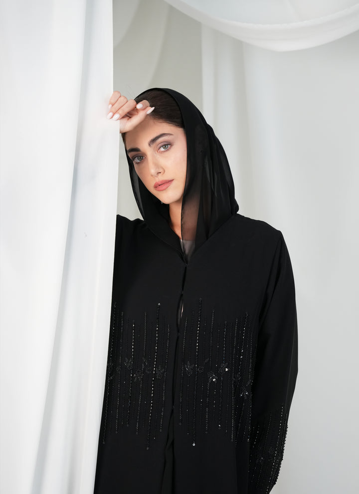 Beads handwork, Internet fabric Abaya
