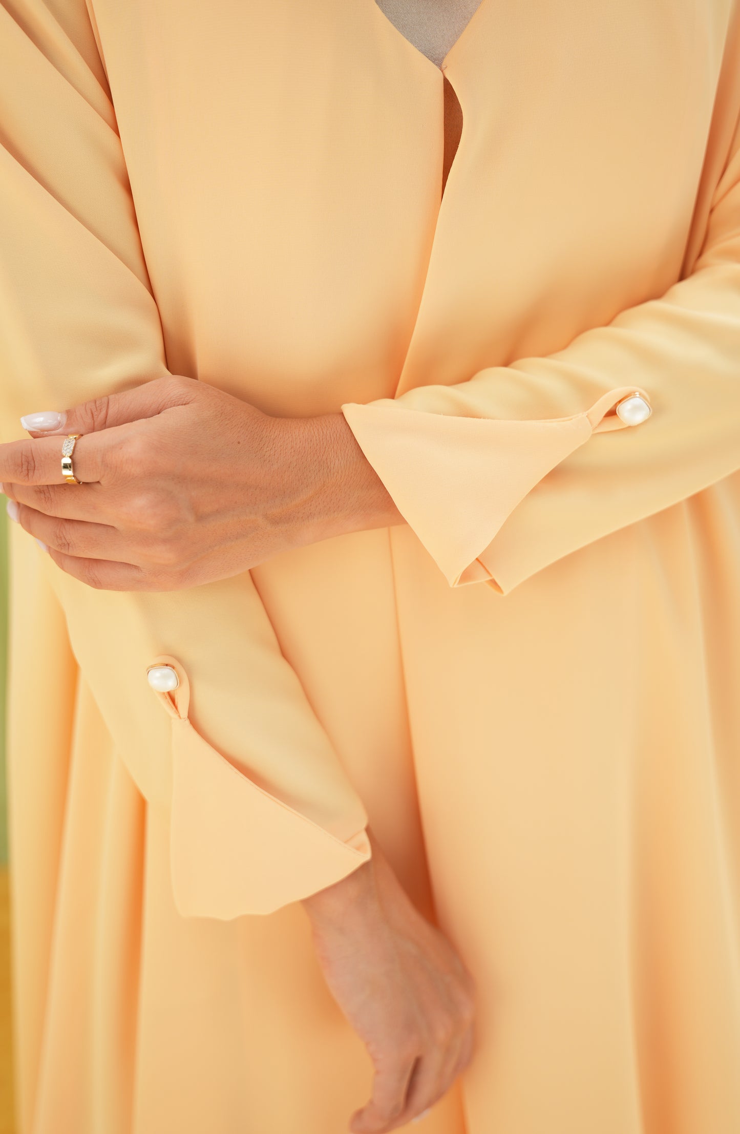 Nada fabric Abaya Yellow
