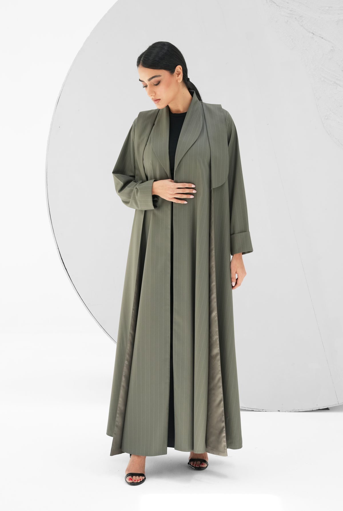 Striped Taff Crepe Fabric
