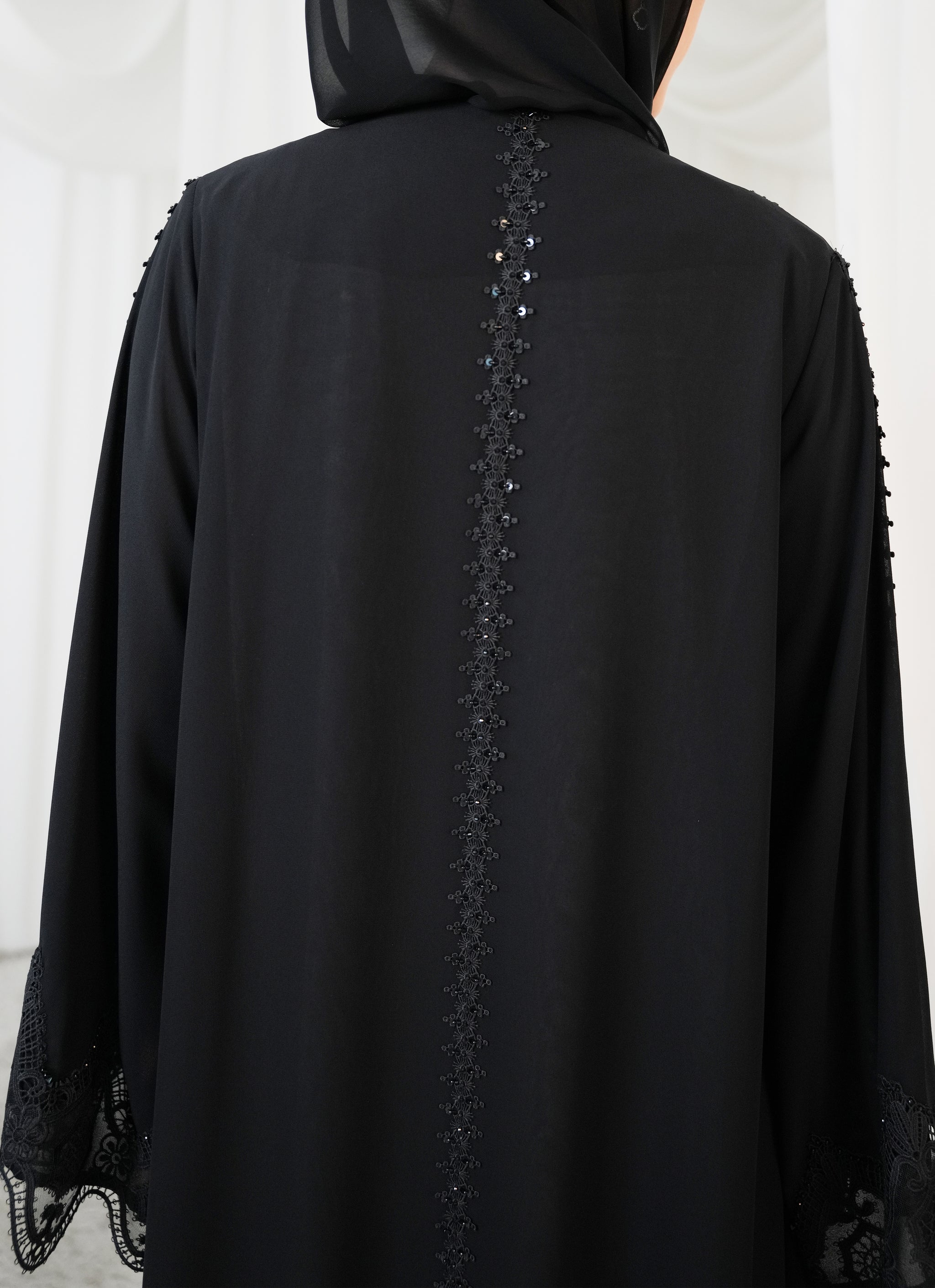 Double chiffon  Lace style and handwork beads  Klosh cutting