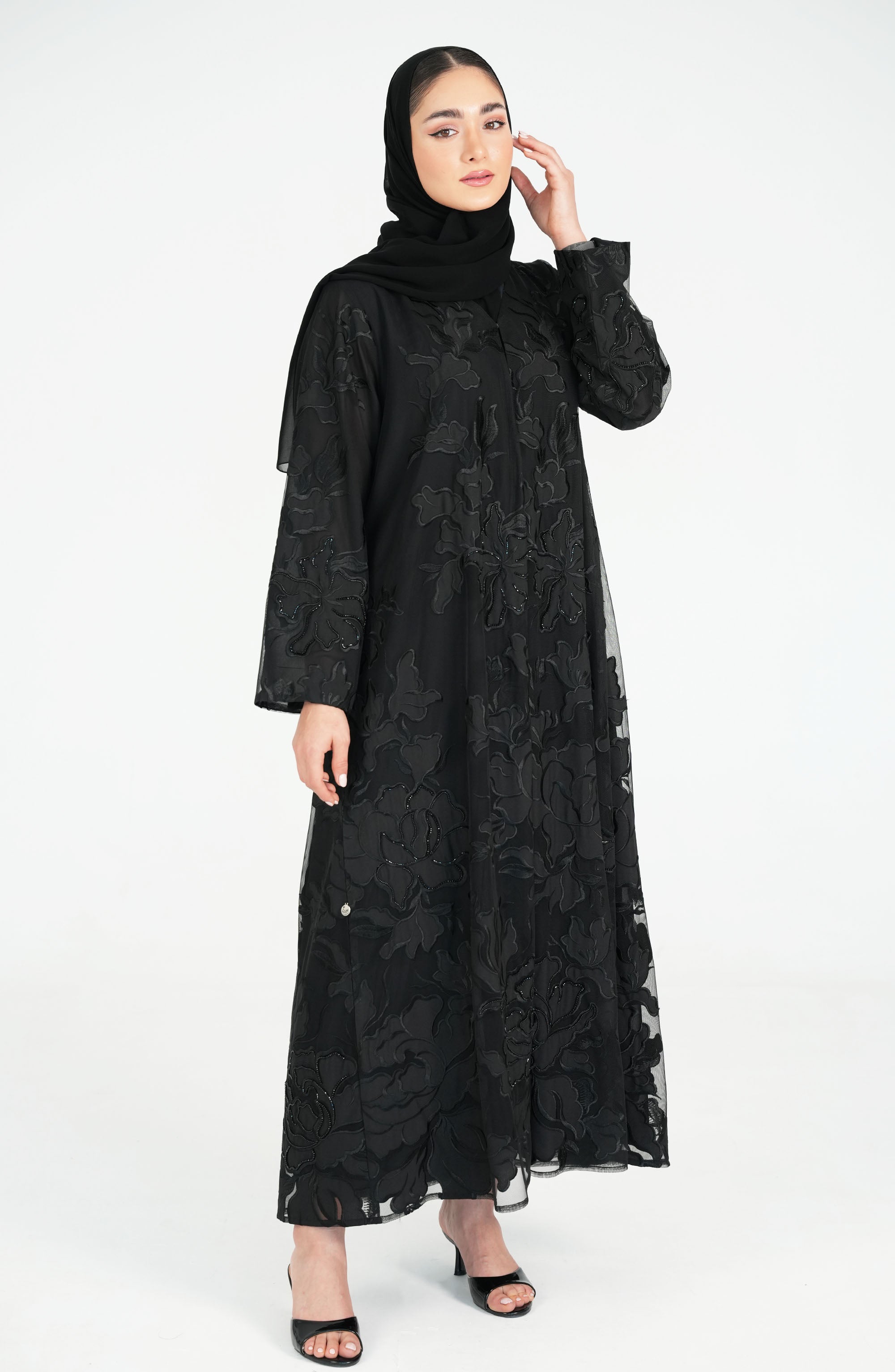 Embroidered Toor With Handwork Beads Abaya