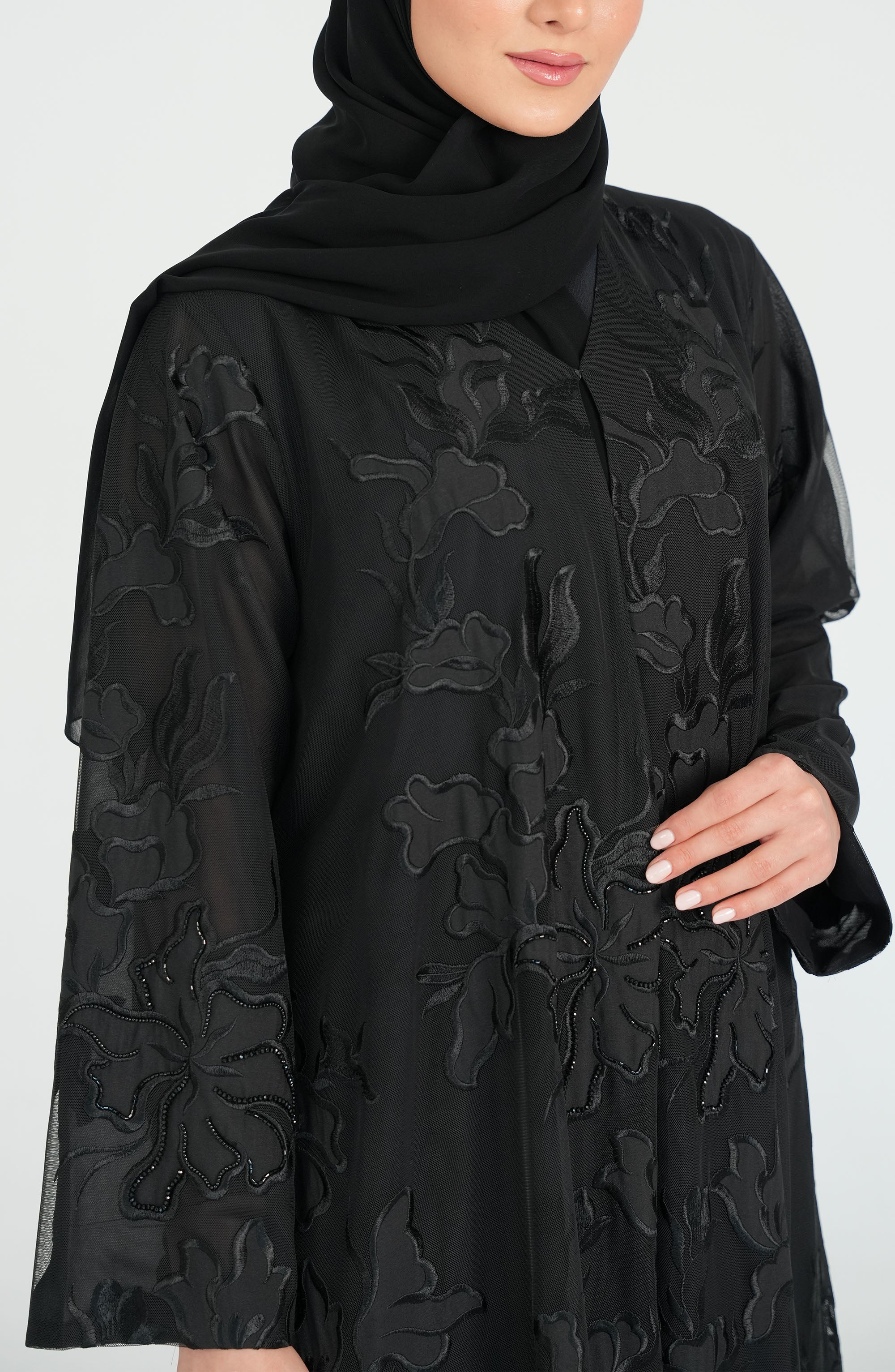 Embroidered Toor With Handwork Beads Abaya