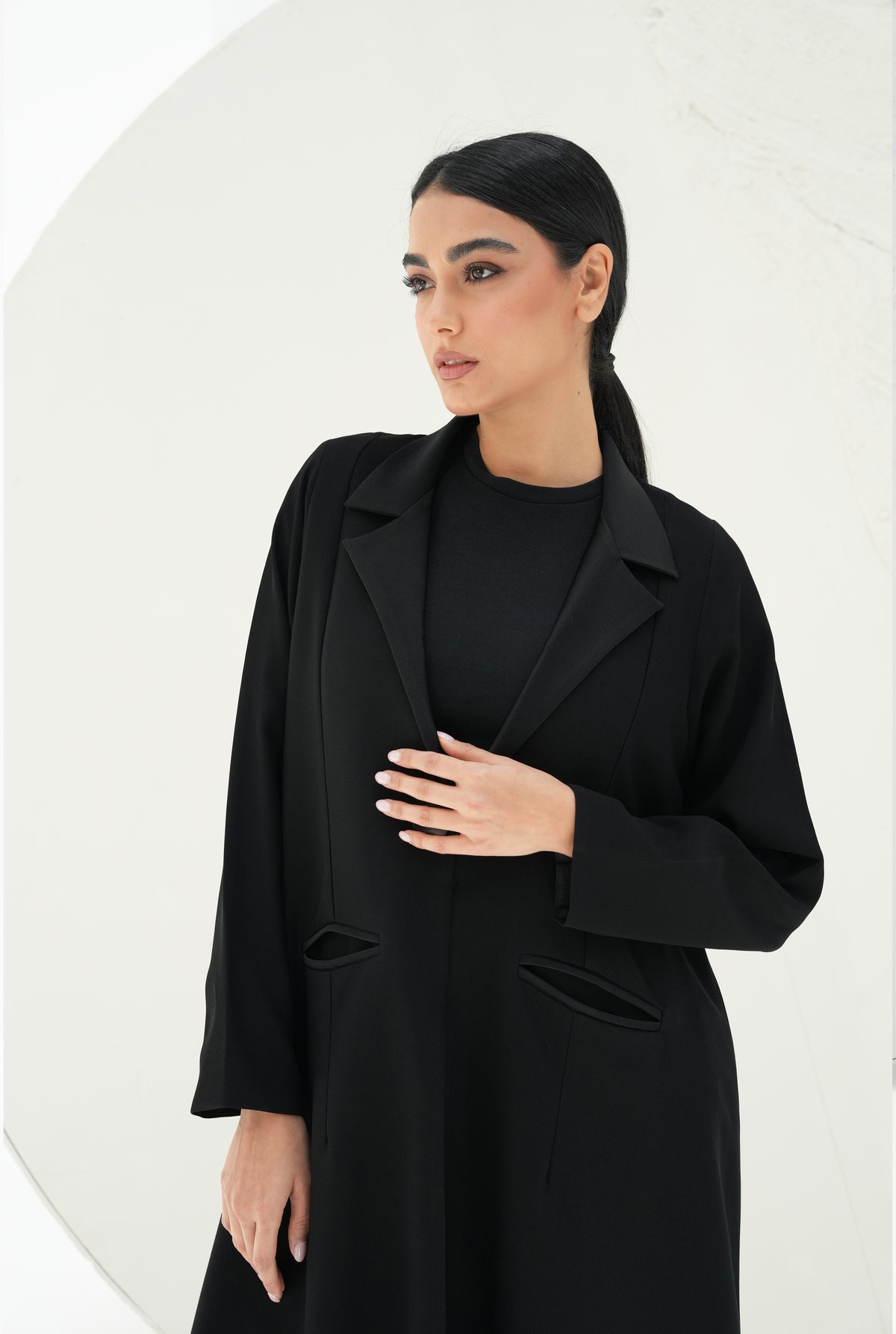 Italian crepe Coat cutting