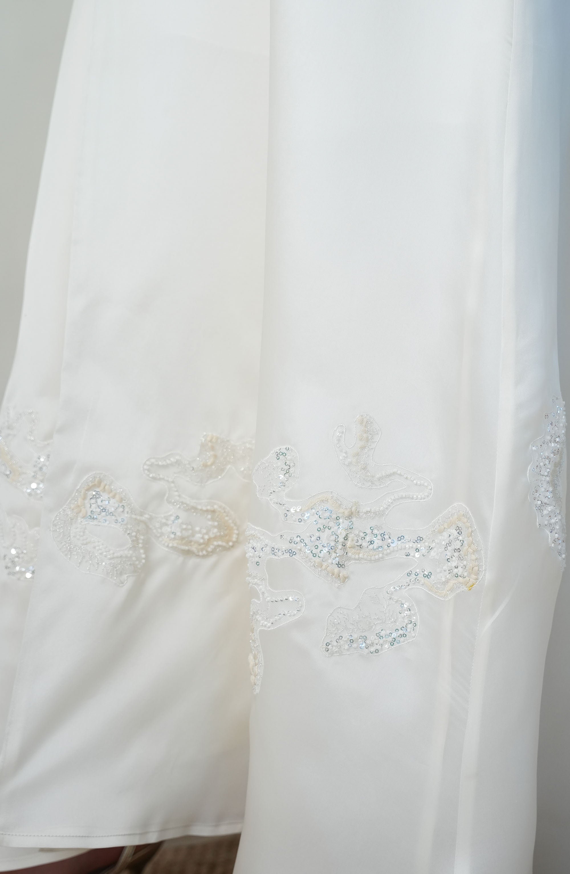 Natural Organza with hand embroidery Abaya