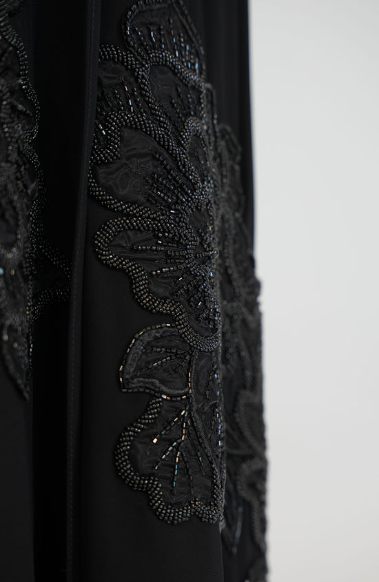 Double Chiffon - Embroidery with handwork beads and Foolak Abaya