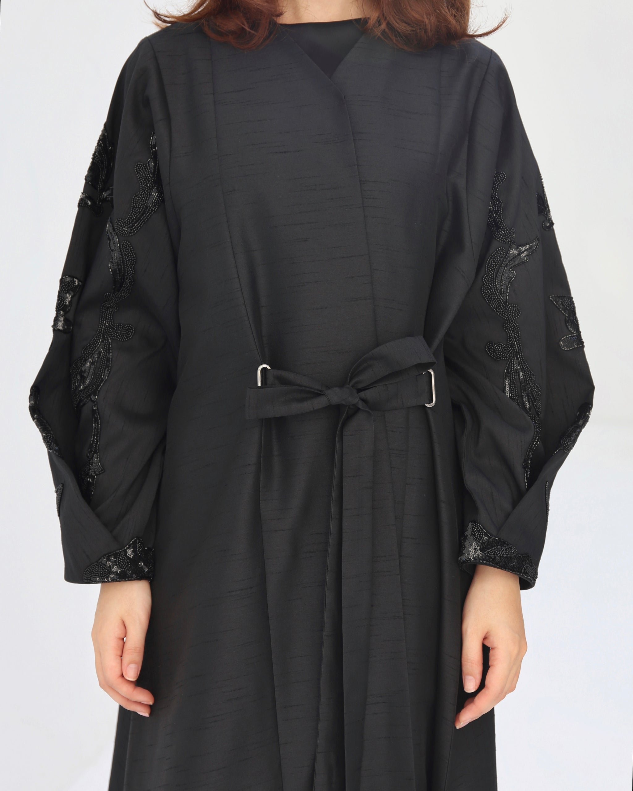 Chinese style Abaya Black