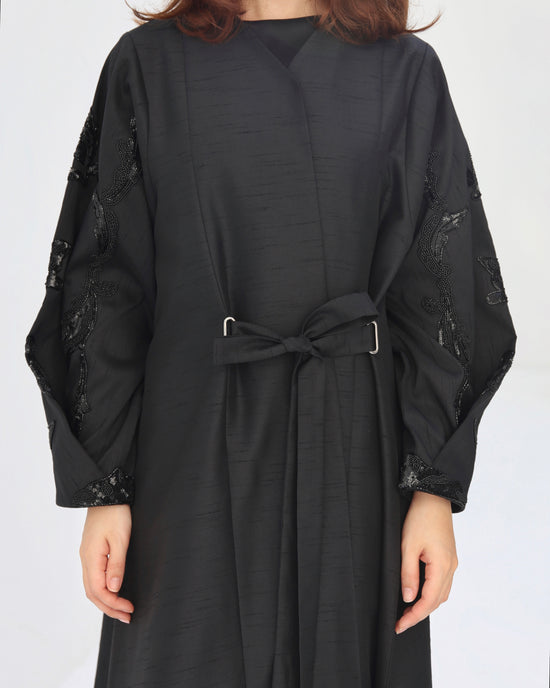 Chinese style Abaya Black